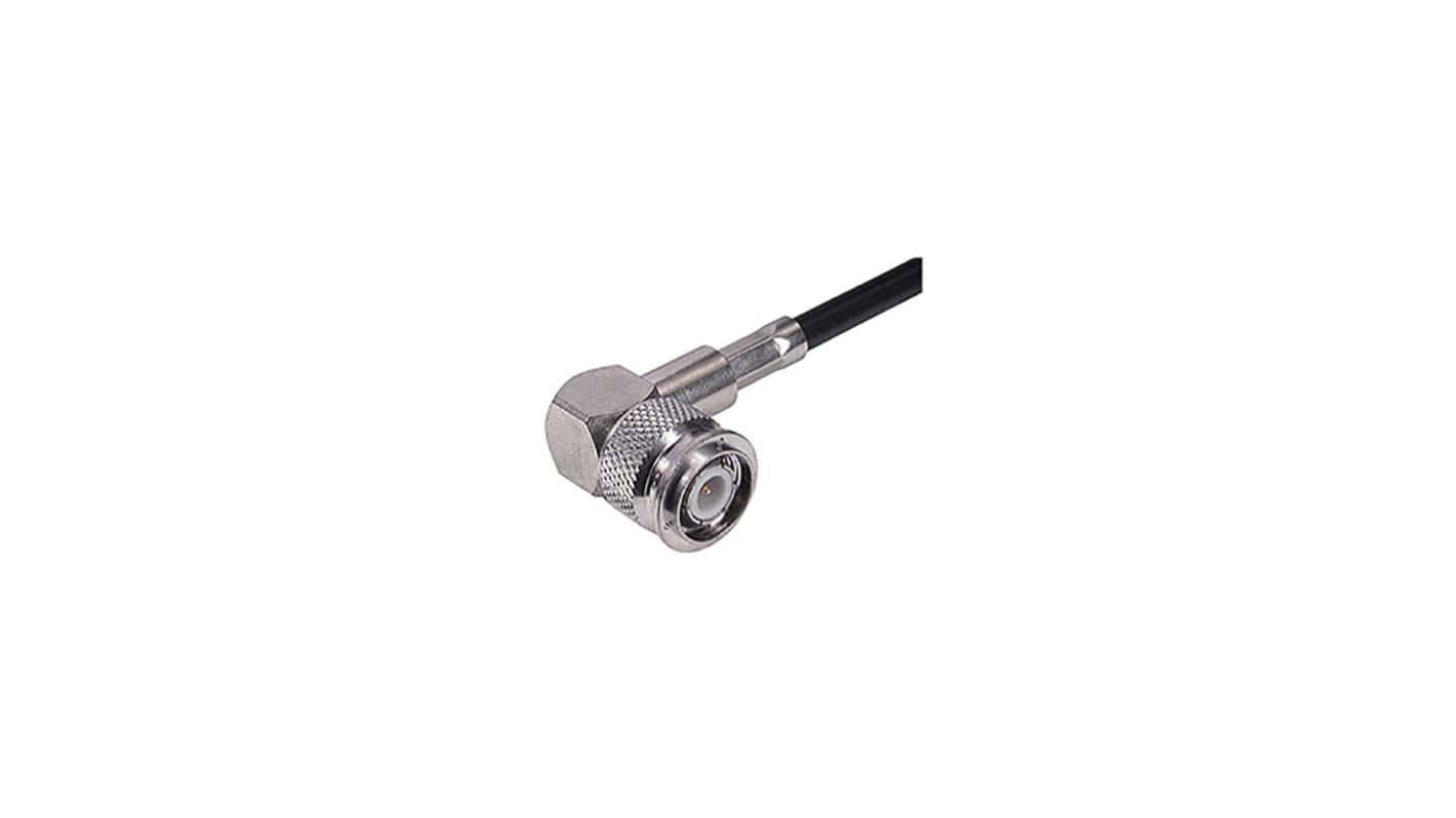 Conector coaxial Huber+Suhner 16_TNC-50-3-13/133_NE, Macho, Ángulo de 90° , Impedancia 50Ω, Montaje de Cable,