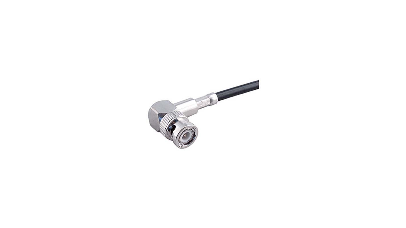 Conector coaxial Huber+Suhner 16_BNC-50-3-13/133_NE, Macho, Ángulo de 90° , Impedancia 50Ω, Montaje de Cable,