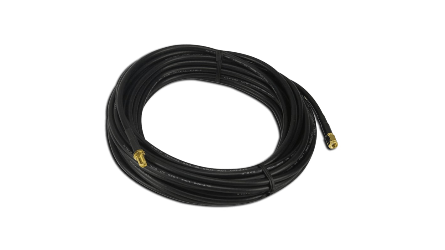 Cable coaxial LMR-240 RF Solutions, 50 Ω, con. A: SMA, Macho, con. B: SMA, Hembra, long. 10m Negro