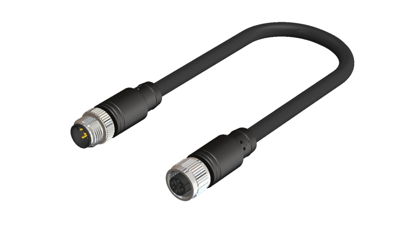 RS PRO Straight Female 5 way M12 to Straight Male 5 way M12 Sensor ...