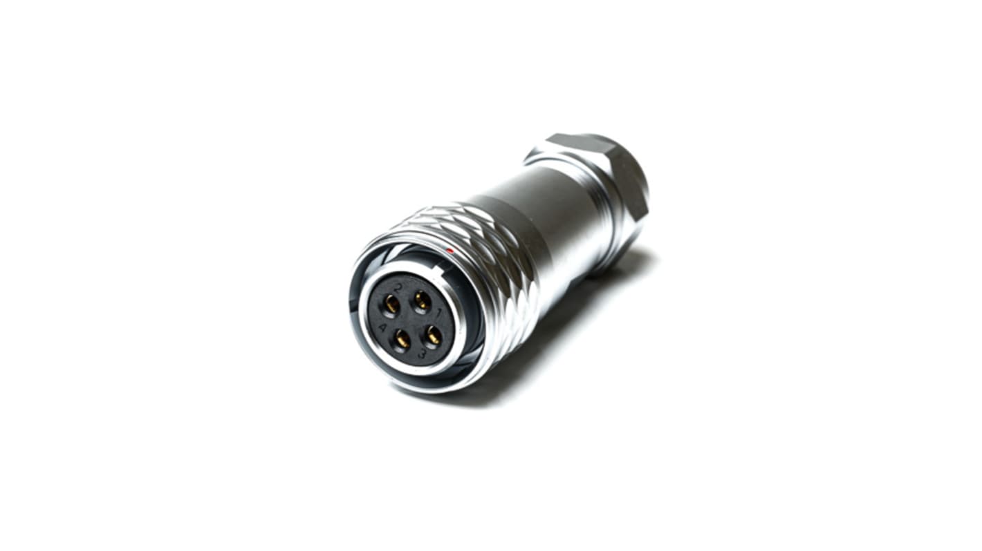 Conector circular RS PRO hembra de 4 vías hembra, montaje aéreo, IP67