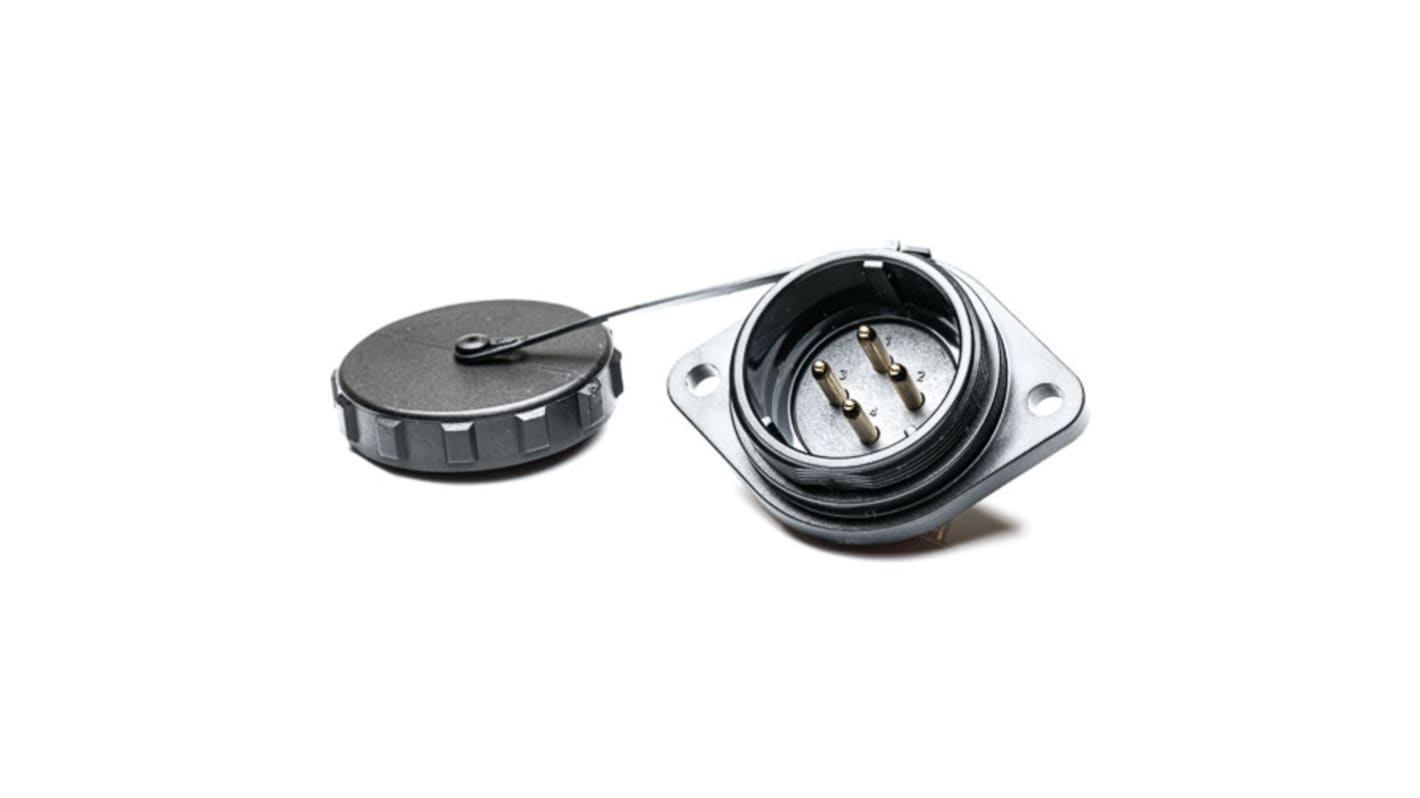RS PRO Circular Connector, 4 Contacts, Panel Mount, Plug, IP68
