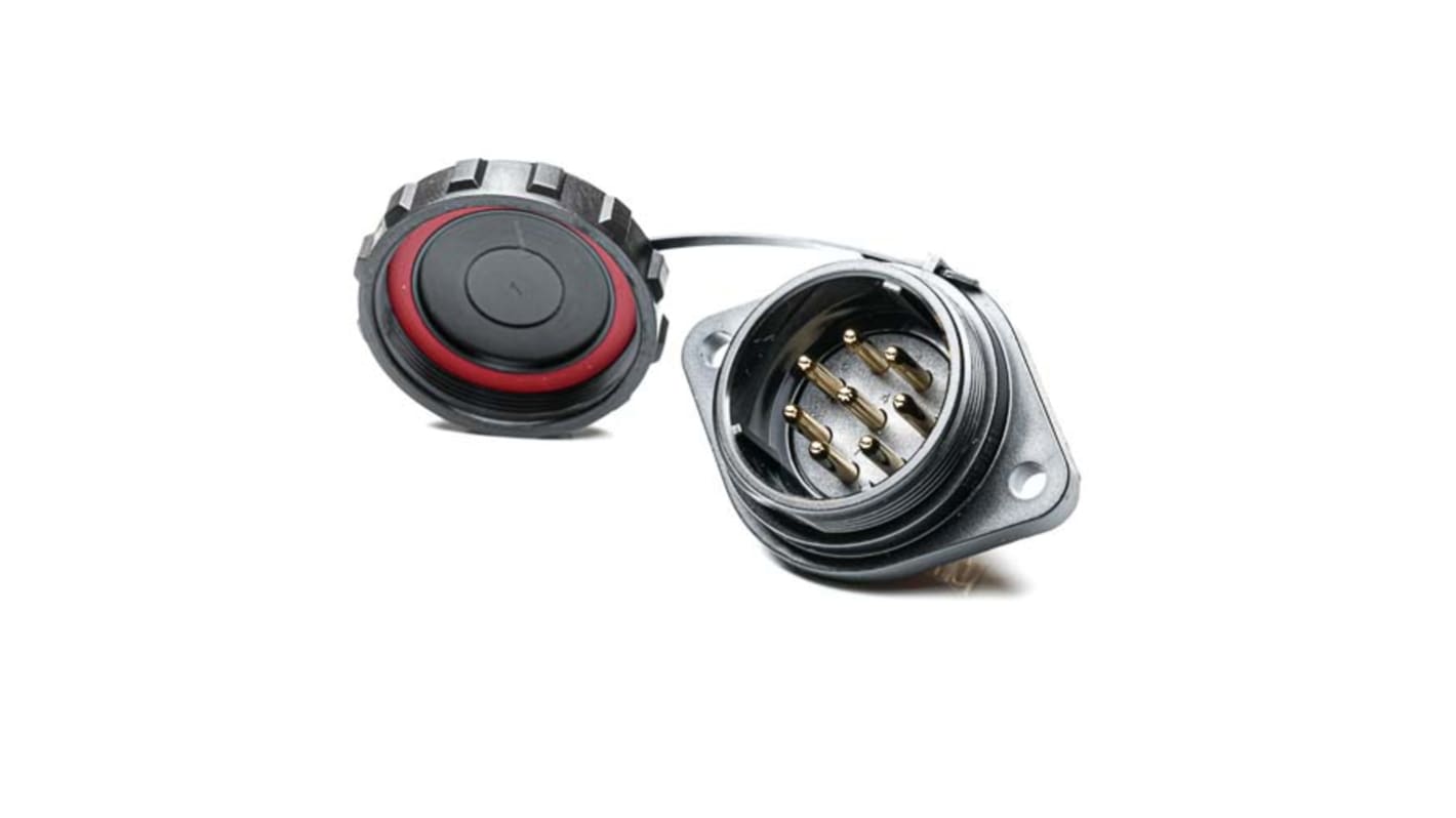 Conector circular RS PRO macho de 8 vías, Montaje en Panel, IP68