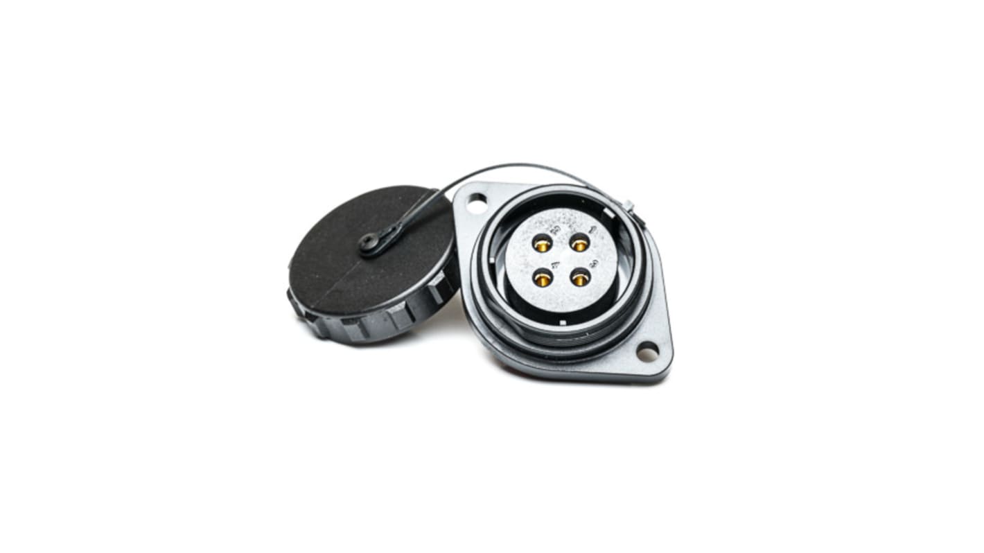 RS PRO Circular Connector, 4 Contacts, Panel Mount, Socket, IP68