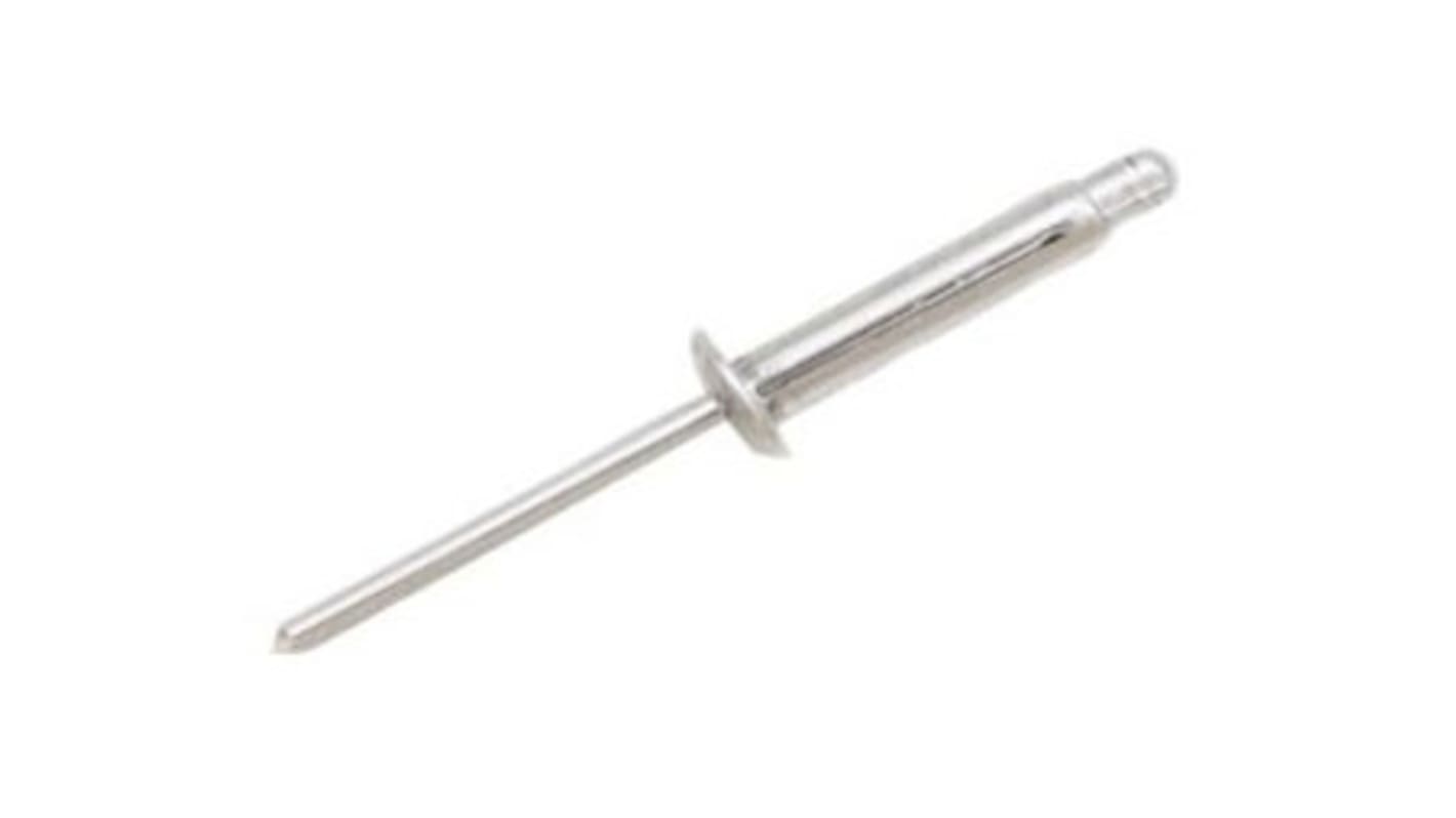 Remache ciego RS PRO de aluminio, Ø 4.8mm x 20.5mm, para espesor de 3mm → 9mm, color Gris