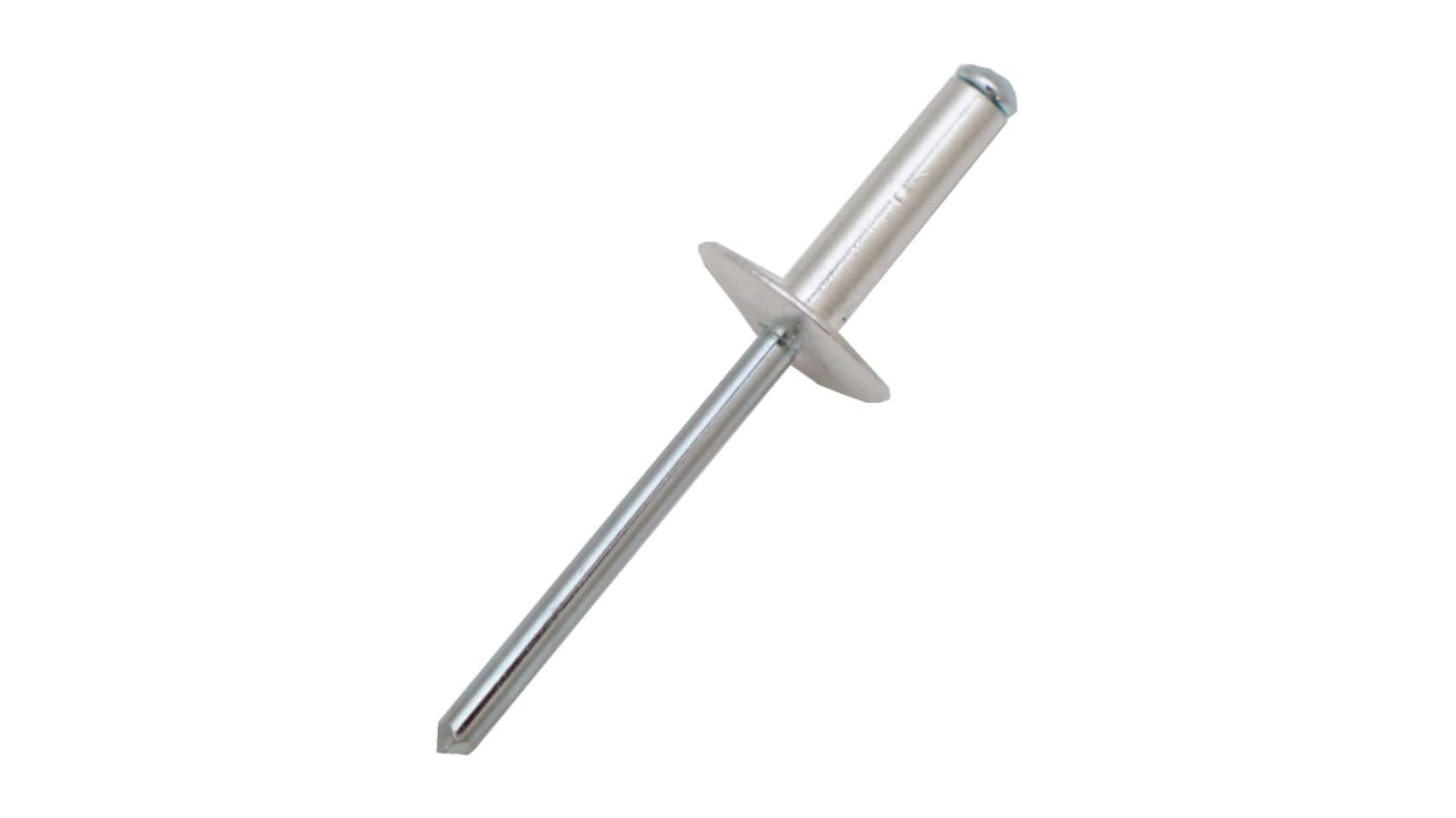 Remache ciego RS PRO de aluminio, Ø 4mm x 17mm, para espesor de 6.4mm → 13.4mm, color Gris