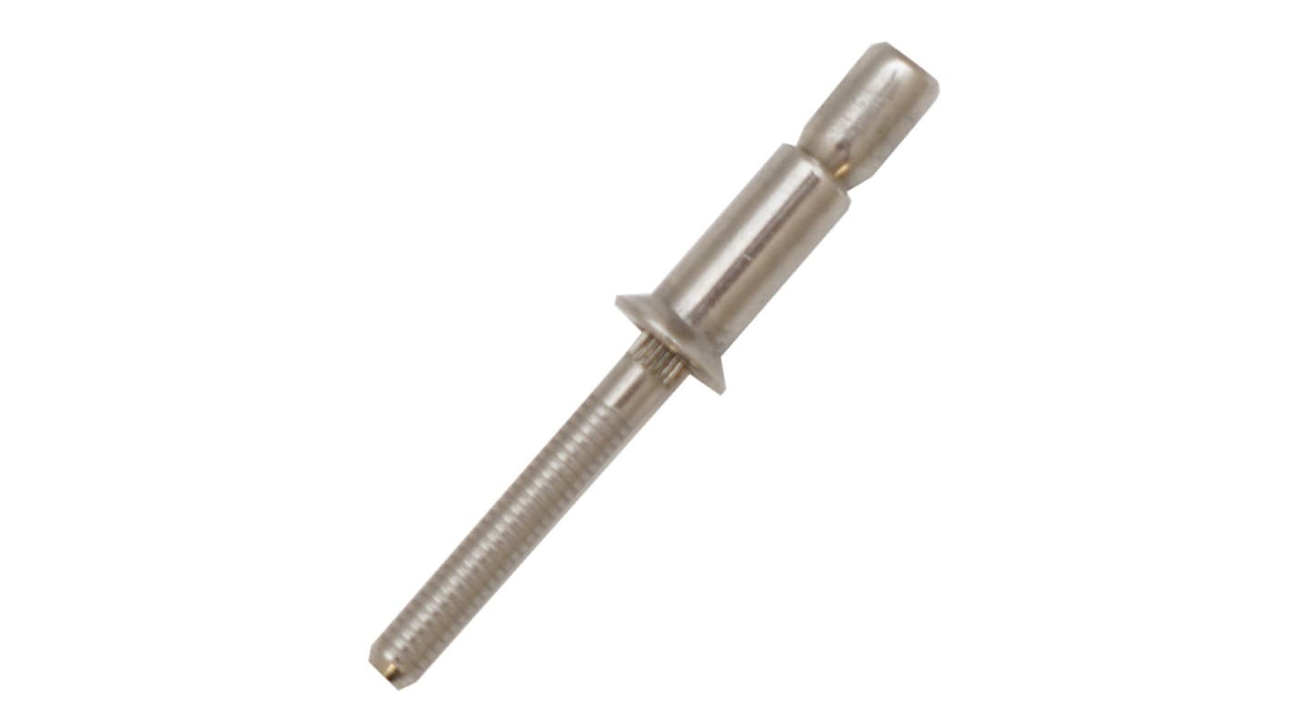 Remache ciego RS PRO de acero inox, Ø 4.8mm x 13mm, para espesor de 4.5mm → 8.4mm, color Gris