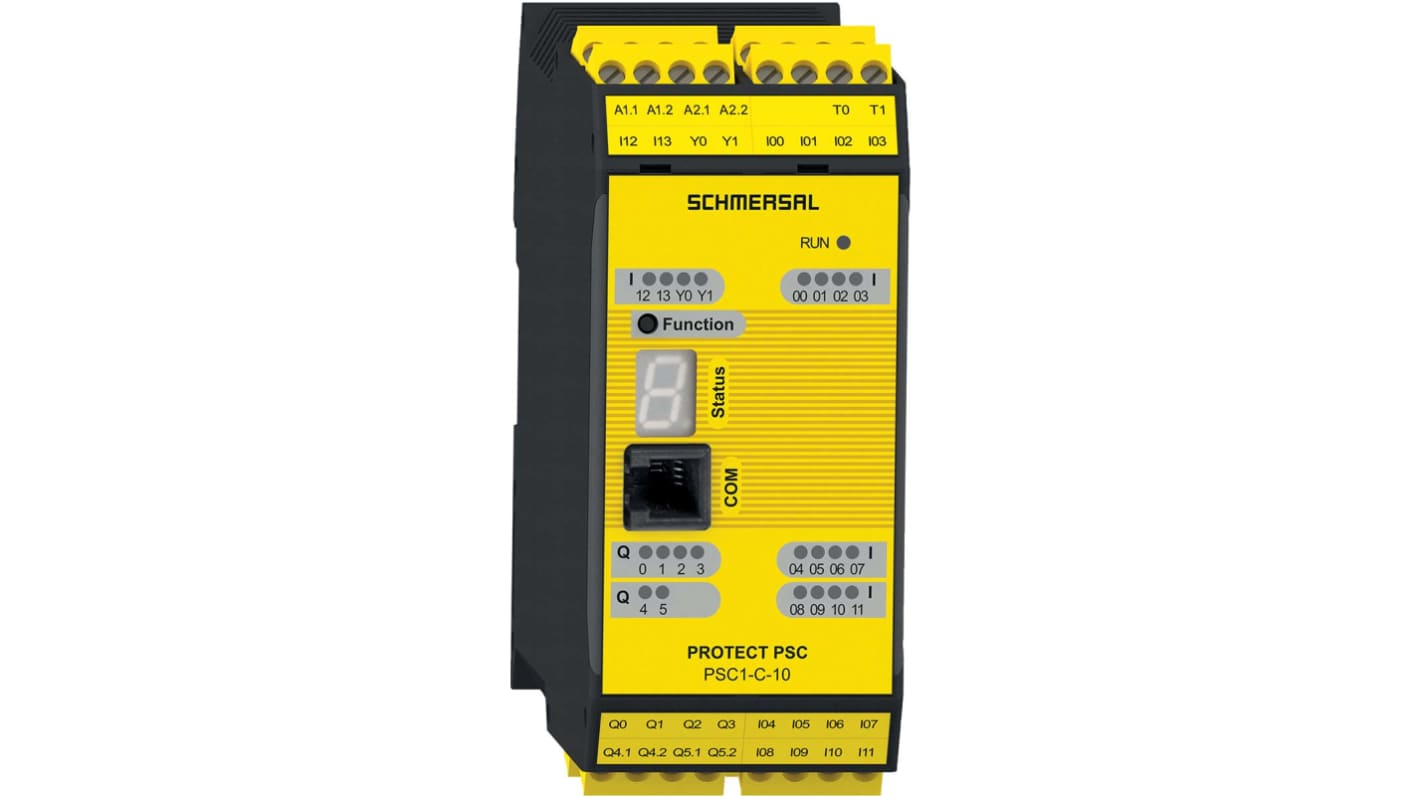 Bezpečnostní modul, řada: PSC1 LED indikátory a 7 segmentový LED displej alarmu 14 4 28,8 V, rozsah: PSC1 Schmersal