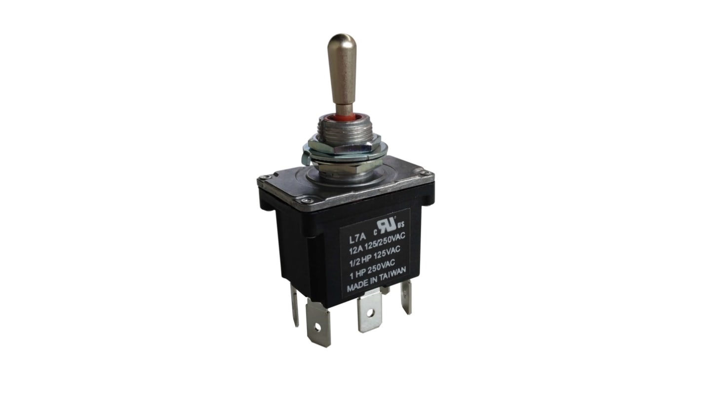 Interruptor de palanca DPDT IP68, Funcionamiento On-Off-On, No