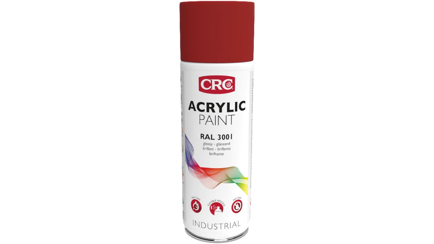 Peinture aérosol CRC, Rouge RAL 3001 Brillant, 400ml