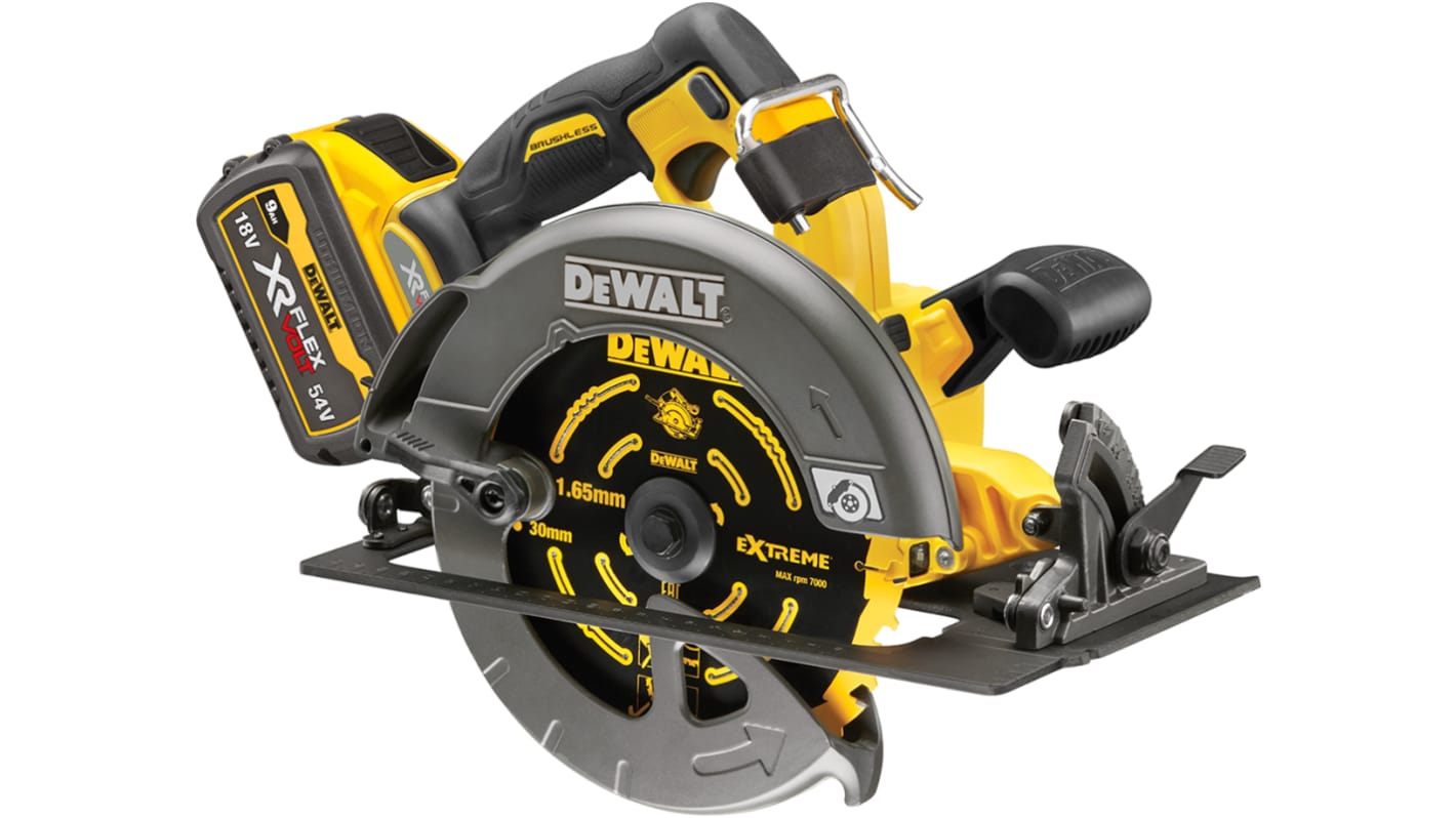 DeWALT DCS578X2-GB Li-Ion Akku Bürstenlos Handkreissäge, Ø 190mm, Schnitttiefe 49 mm / 5800U/min, UK-Netzstecker