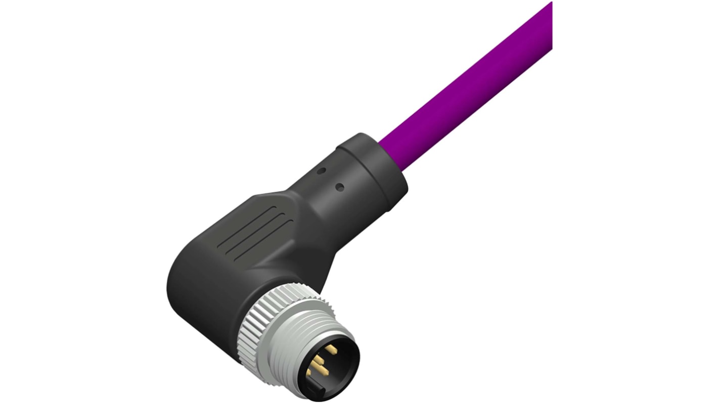 RS PRO Érzékelő-működtető kábel, M12 - Szereletlen - 5 érintkező, 60 V, 4 A, 2m