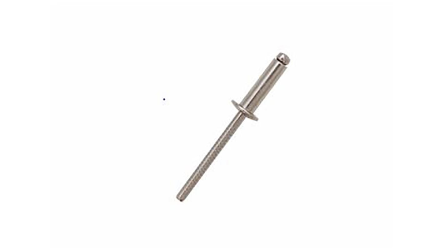 Remache ciego RS PRO de acero inox, Ø 4.8mm x 12mm, para espesor de 6mm → 8mm, color Gris