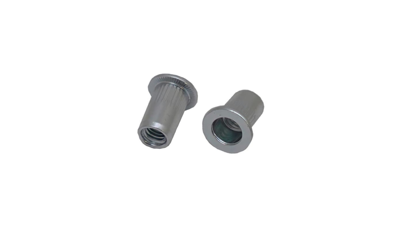 Remache ciego RS PRO de acero, Ø 10.9mm x 21.5mm, rosca M8, para espesor de 3.5mm → 5.5mm, color Gris