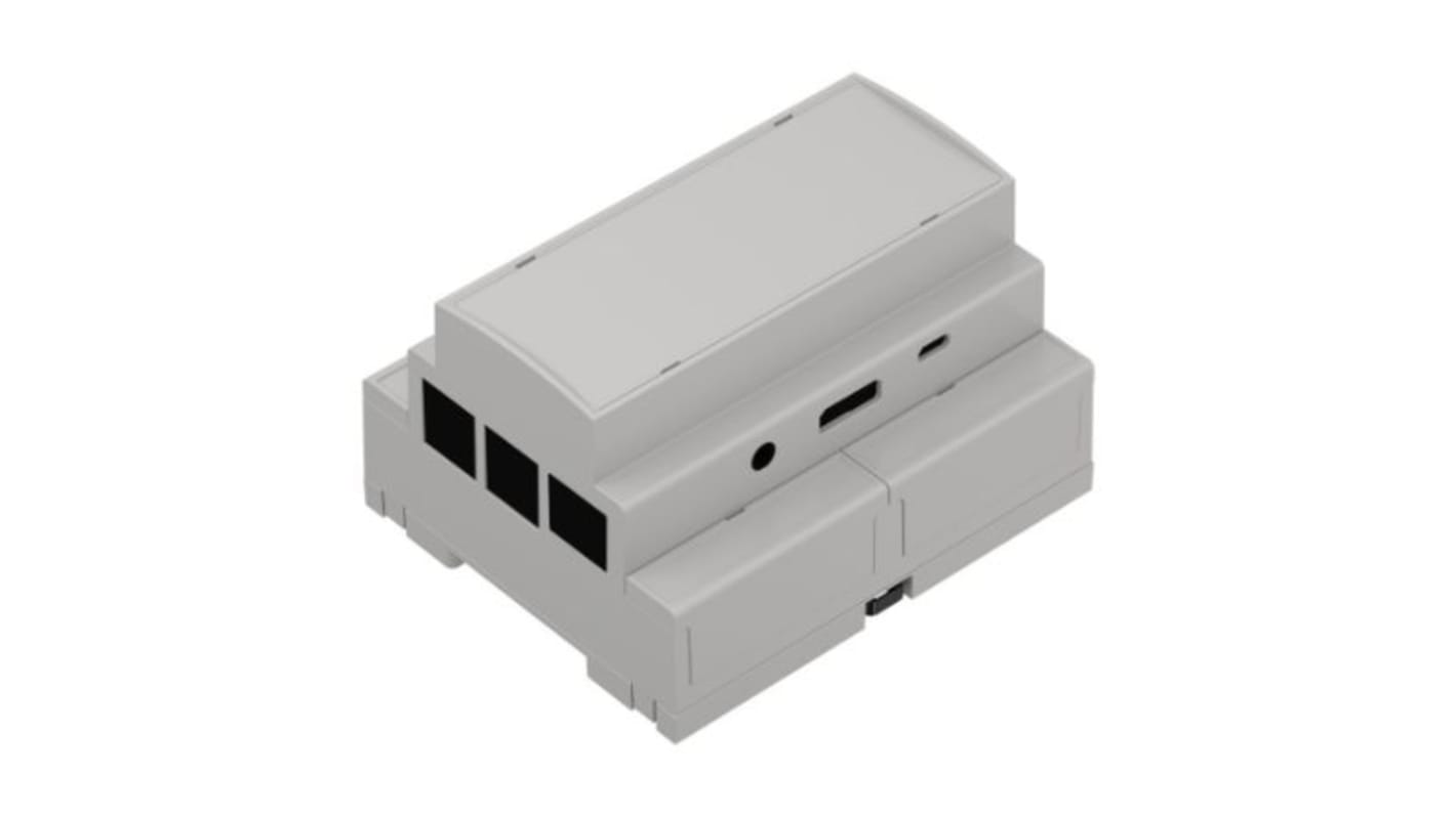 RS PRO DIN-Schienengehäuse, 107 x 90 x 65.2mm, Geh.Mat. ABS, Gehäuse, Hellgrau, Modulares Gehäuse