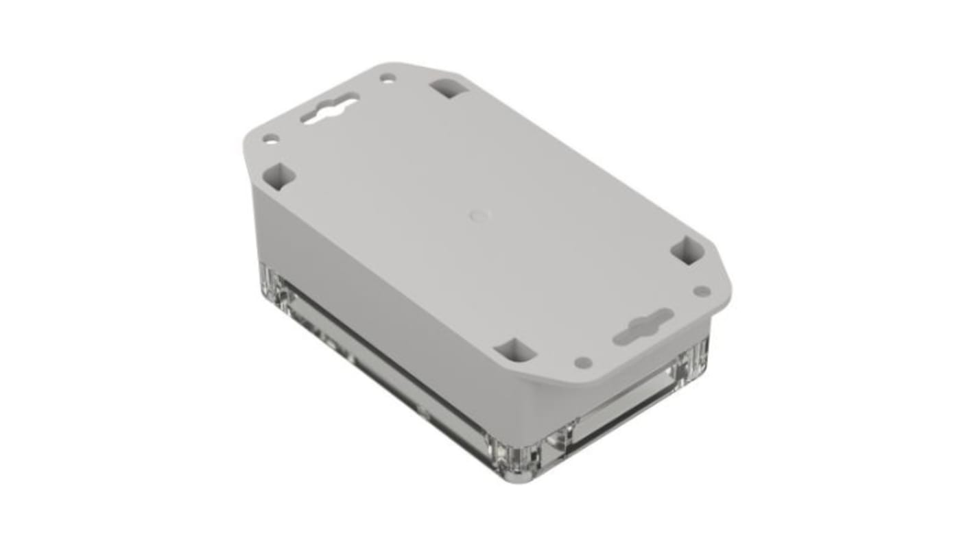 RS PRO Light Grey ABS, Polycarbonate Enclosure, IP65, Transparent Lid, 121.4 x 81.6 x 45.2mm