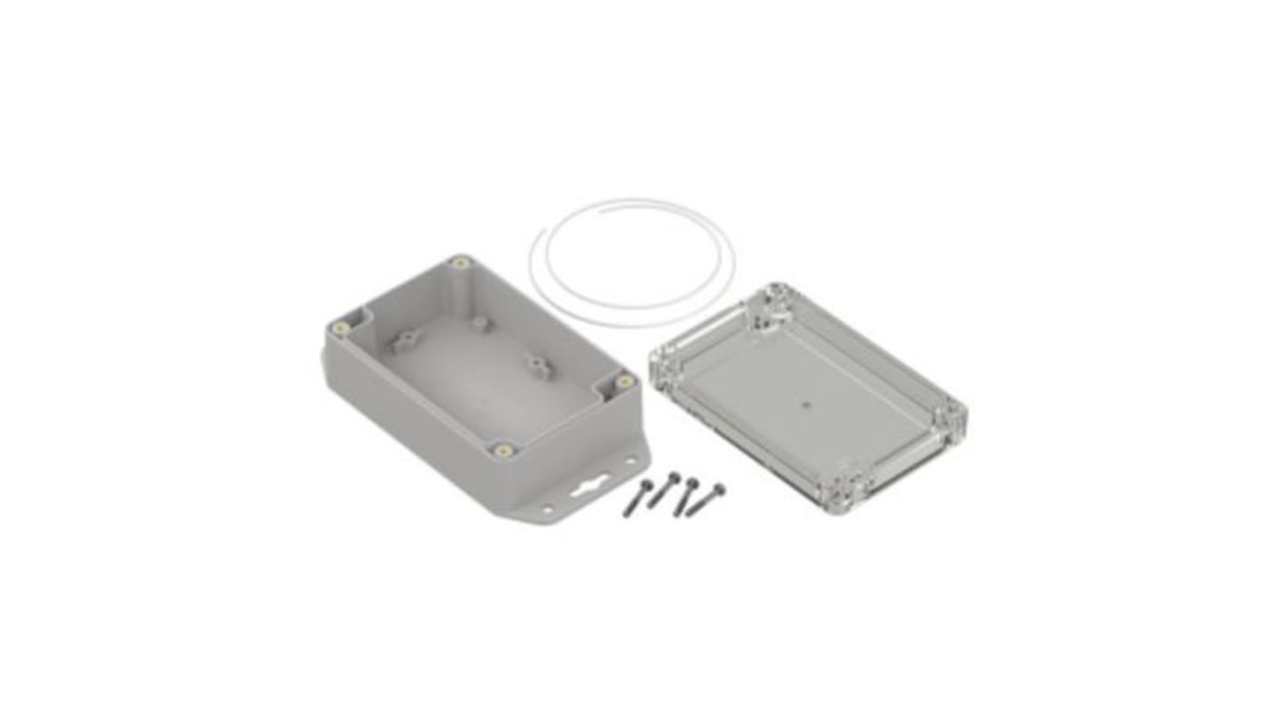 RS PRO Light Grey Polycarbonate Enclosure, IP65, Transparent Lid, 121.4 x 81.6 x 45.2mm