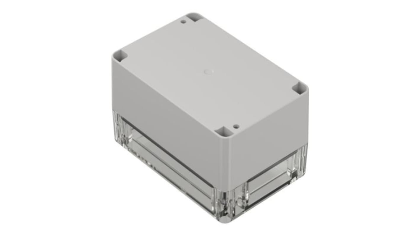 RS PRO Light Grey ABS, Polycarbonate Enclosure, IP65, Transparent Lid, 120 x 80 x 75.2mm