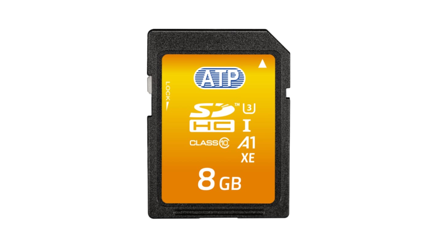 ATP 8 GB Industrial SDHC SD Card, Class 10, U3, UHS-I