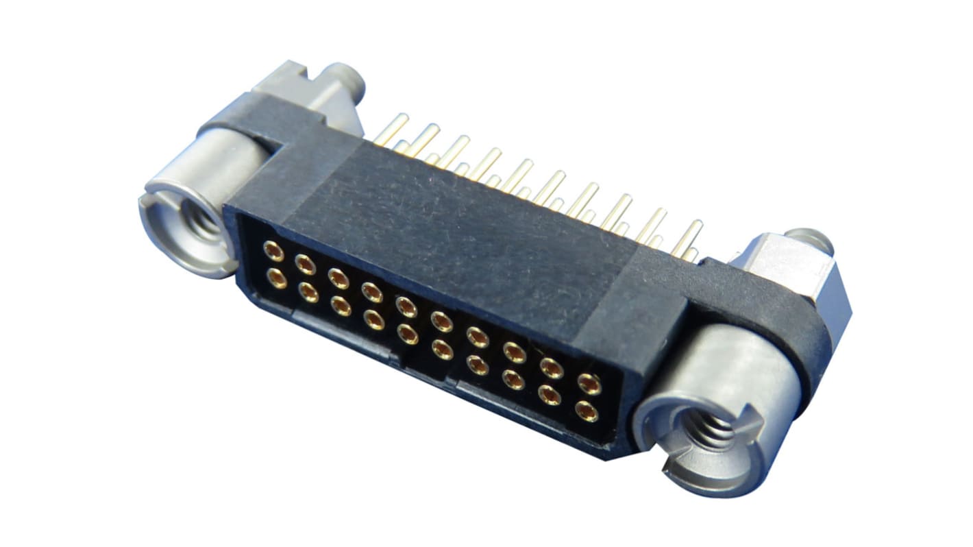 Amphenol Socapex MHDAS Series Straight PCB Mount PCB Socket, 50-Contact, 2-Row, 1.27mm Pitch, Solder Termination