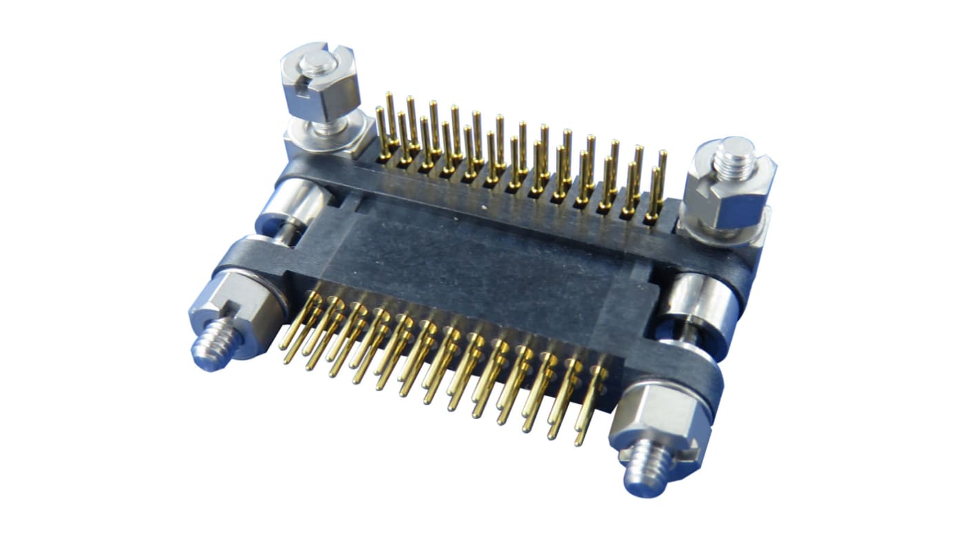 Amphenol Socapex MHDAS Series Straight PCB Header, 4 Contact(s), 1.27mm Pitch, 2 Row(s), Shrouded