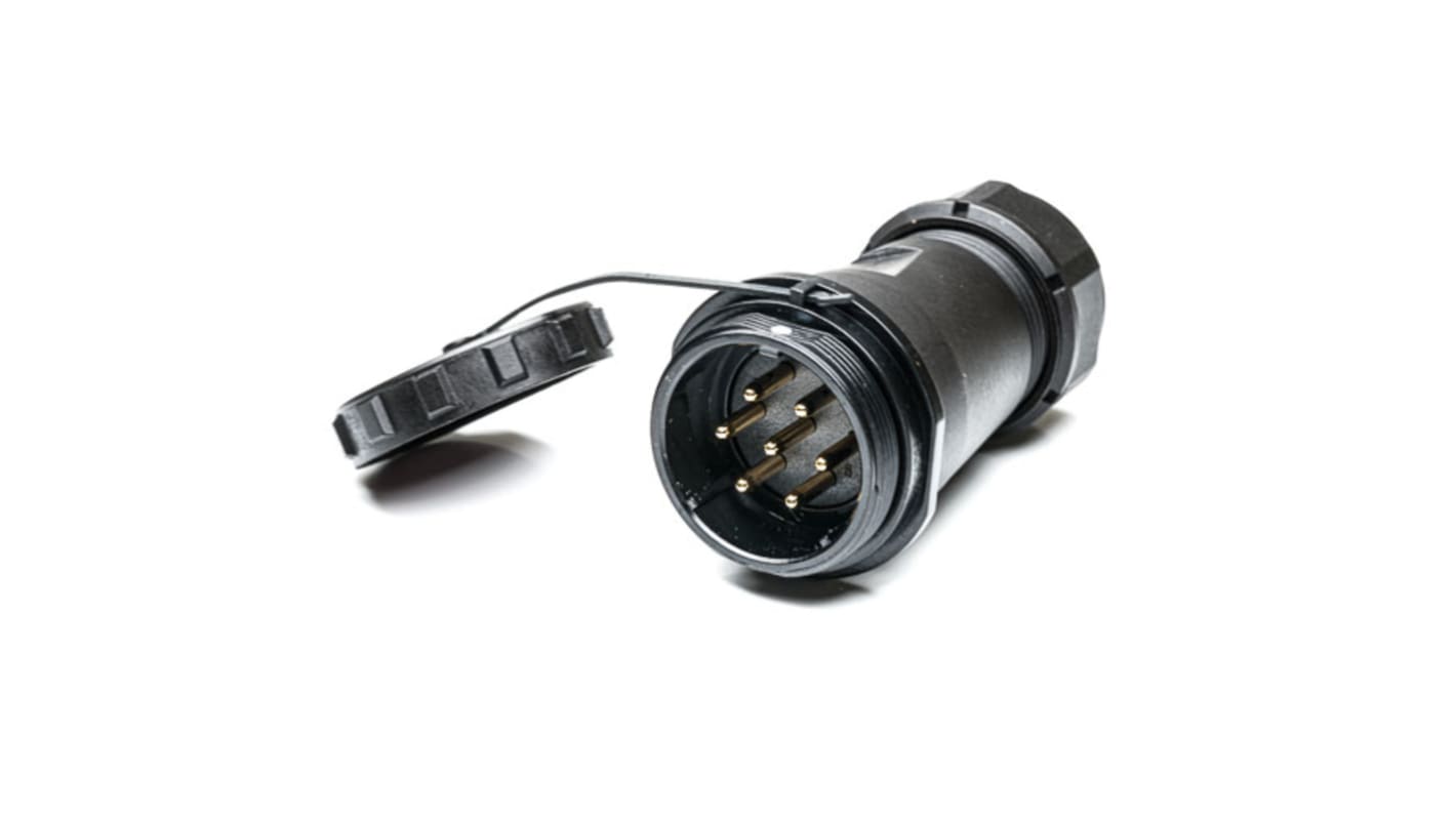 Conector circular RS PRO macho de 7 vías macho, montaje aéreo, IP68