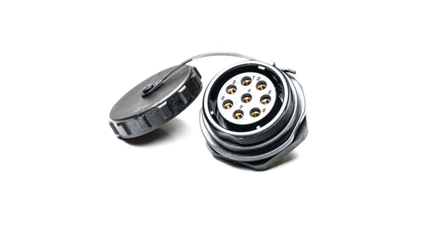 Conector circular RS PRO hembra de 8 vías hembra, Montaje en Panel, IP68