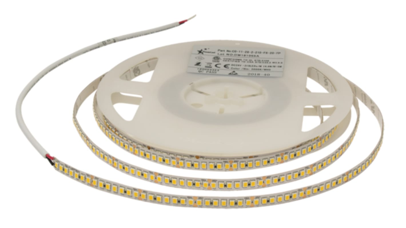 Tira de LED PowerLED Sunpower, 24V dc, color Blanco, tira de 5000mm x 8mm, 210 leds/m