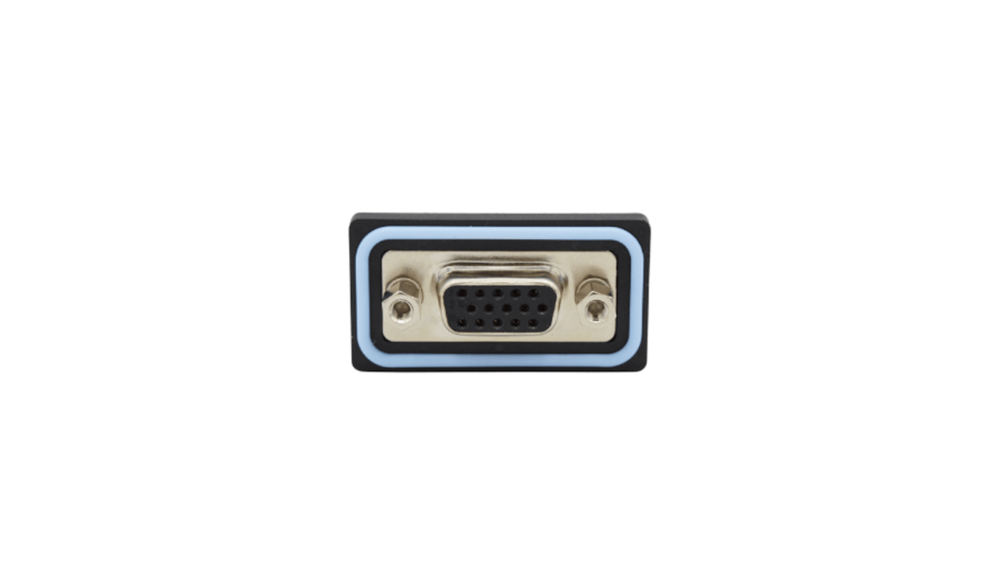 Złącze D-Sub lutowane 15-pinowe Żeński Kątowe Montaż na płytce drukowanej raster 2.29mm