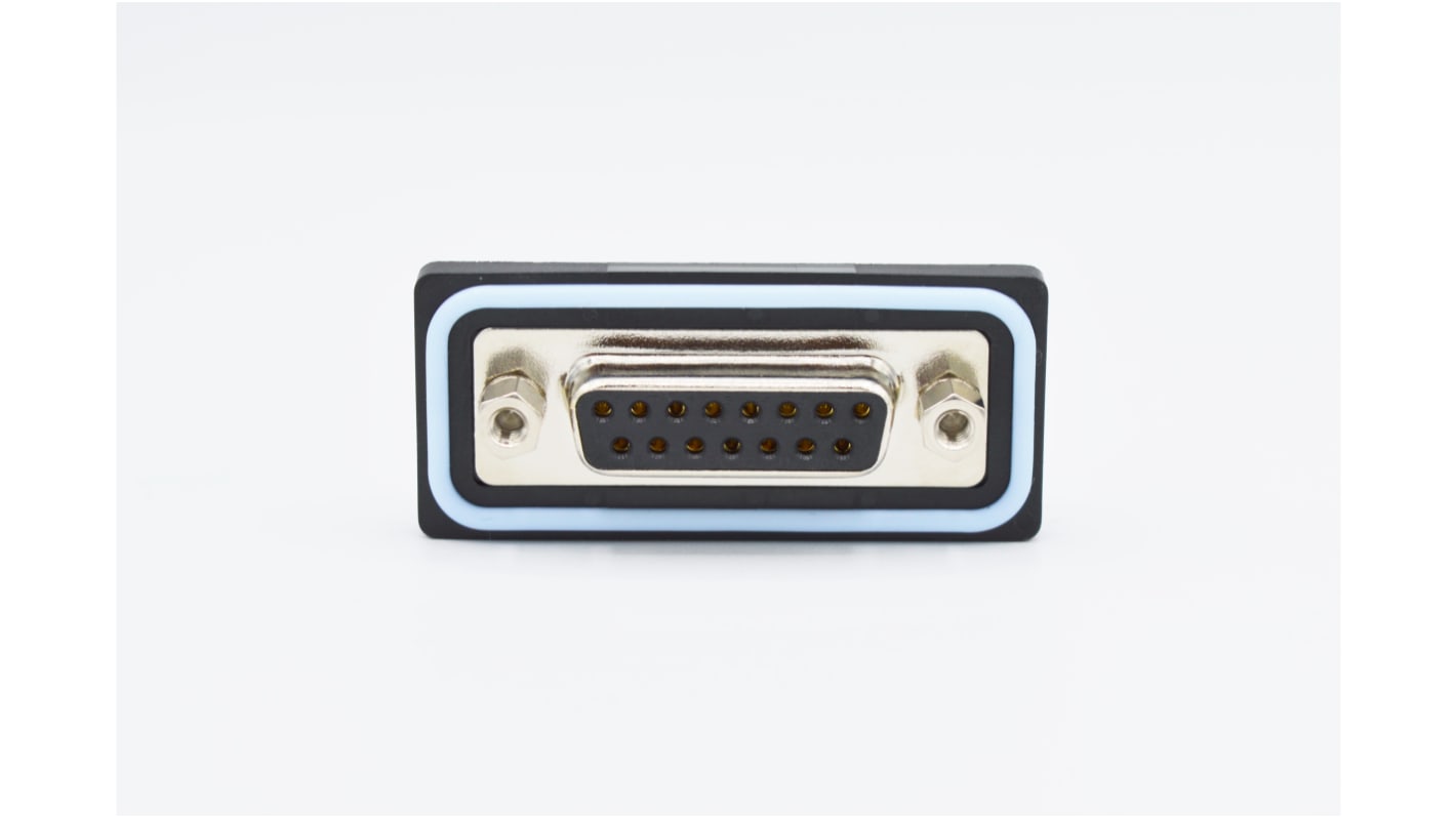 Norcomp SDF 15 Way Right Angle D-sub Connector Socket, 2.74mm Pitch, with 4-40 Boardlocks, Brackets