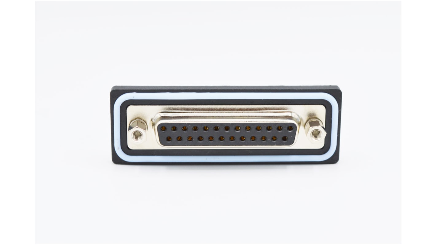 Norcomp SDF 25 Way Right Angle D-sub Connector Socket, 2.77mm Pitch, with 4-40 Screw Locks, Threaded Inserts