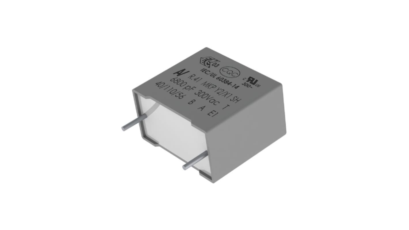 KEMET R41T Polypropylene Capacitor PP, 300V ac, 0.1, 4.7nF, Through Hole