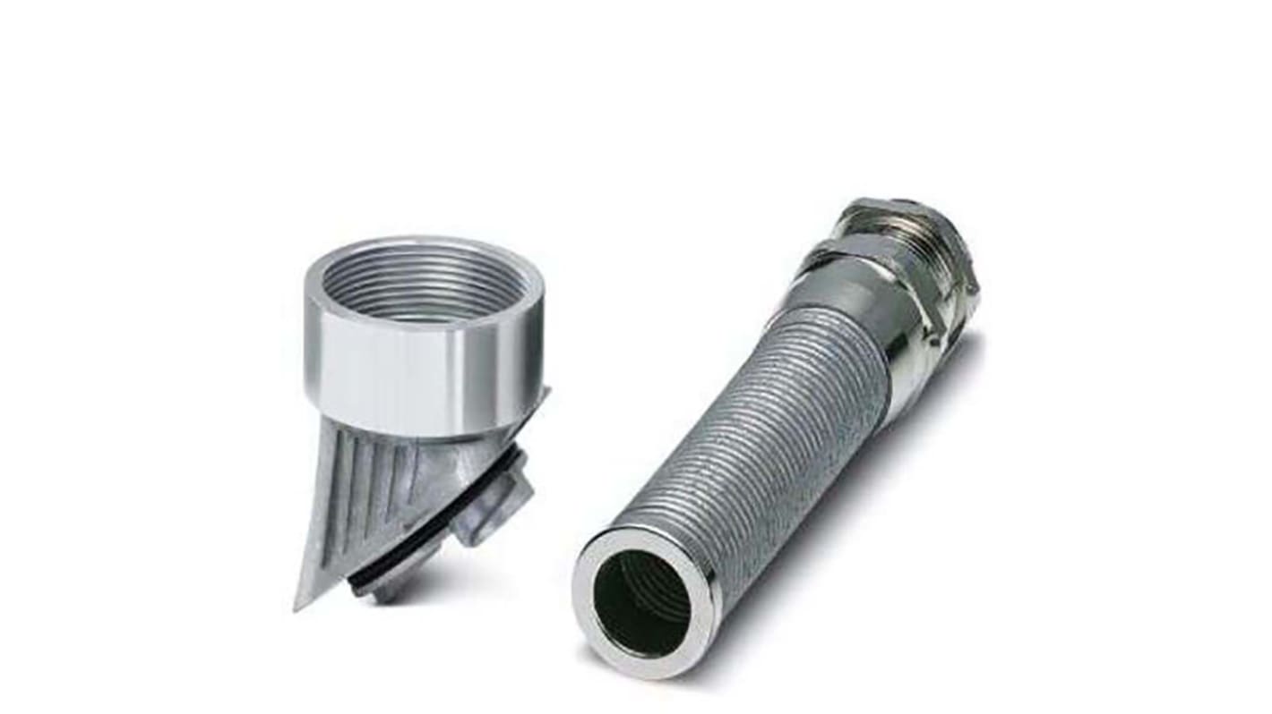 Phoenix Contact HC-B-GB-M40-ER-AL Series Silver Nickel Plated Brass Cable Gland, M40 Thread, 28mm Min, 16mm Max, IP66,