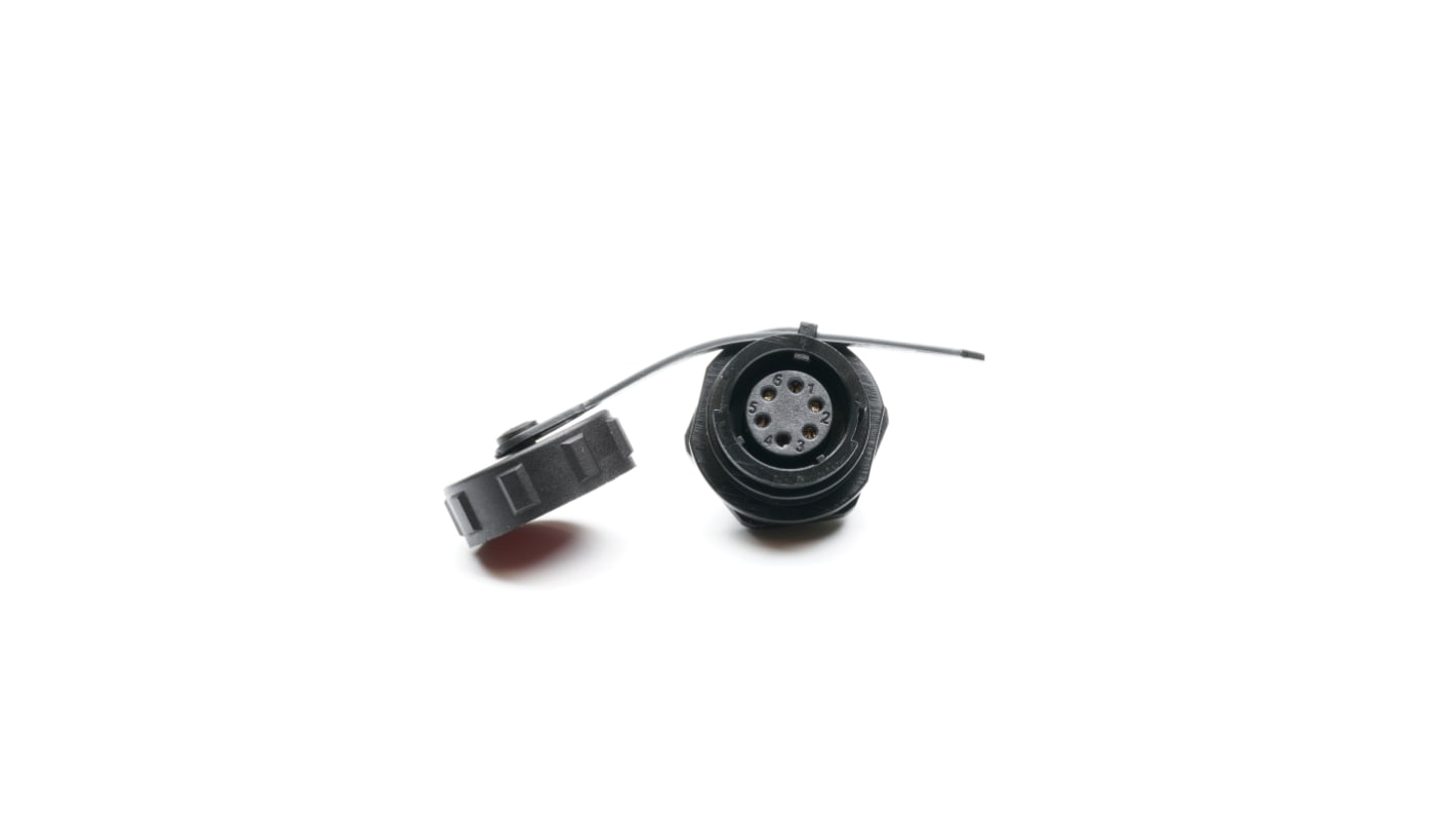 Conector circular RS PRO hembra de 6 vías hembra, IP67