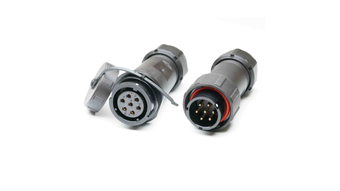 Conector circular RS PRO macho, hembra de 5 vías Hembra, Macho, montaje aéreo, IP67