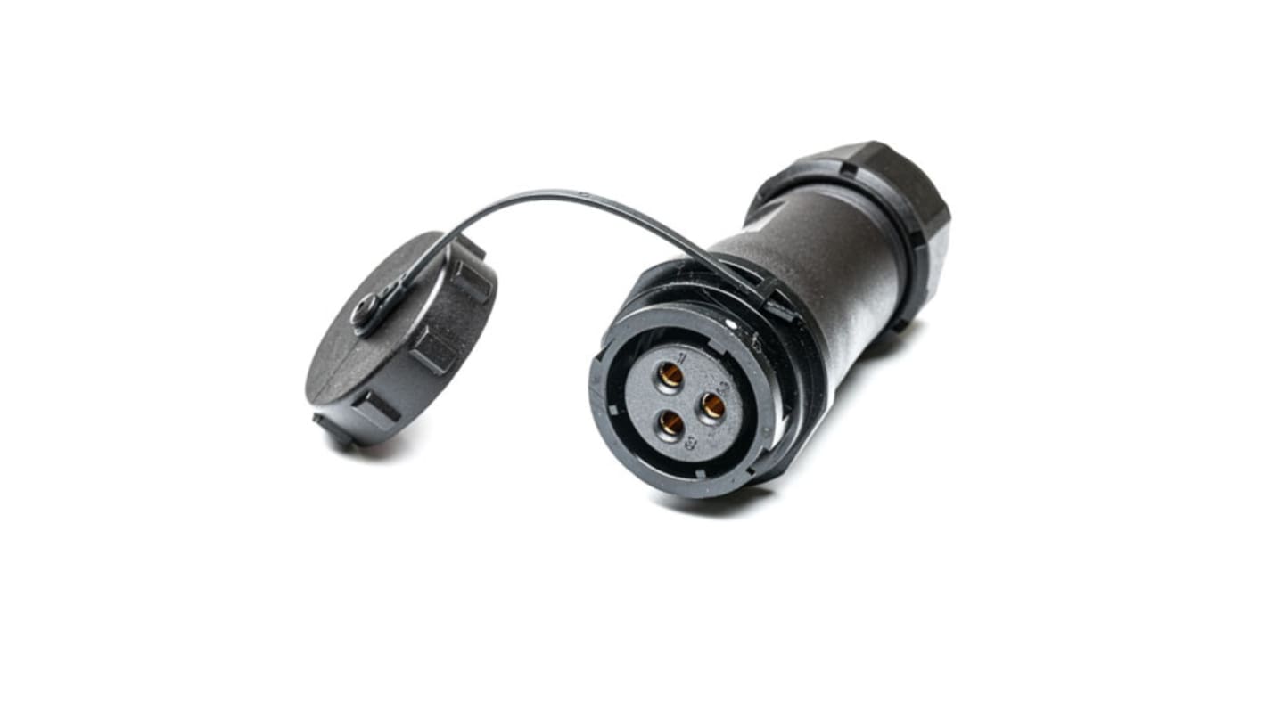 Conector circular RS PRO hembra de 3 vías hembra, montaje aéreo, IP67