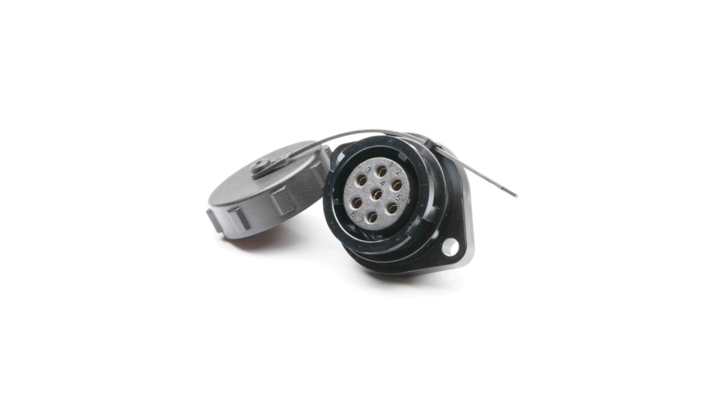 Conector circular RS PRO hembra de 7 vías hembra, Montaje de Reborde, IP67