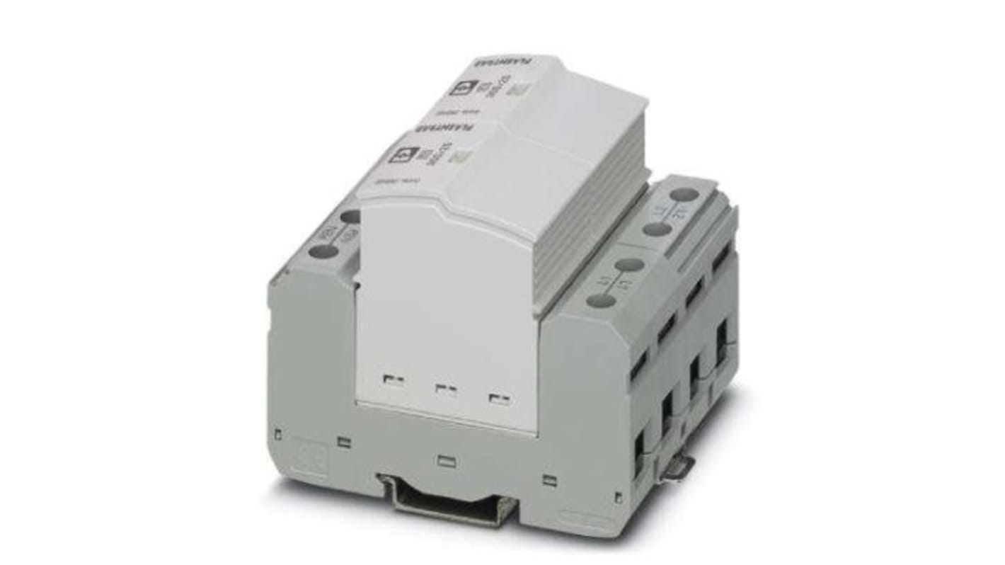 Phoenix Contact 2 Phase Surge Protector, 50kA, DIN Rail Mount