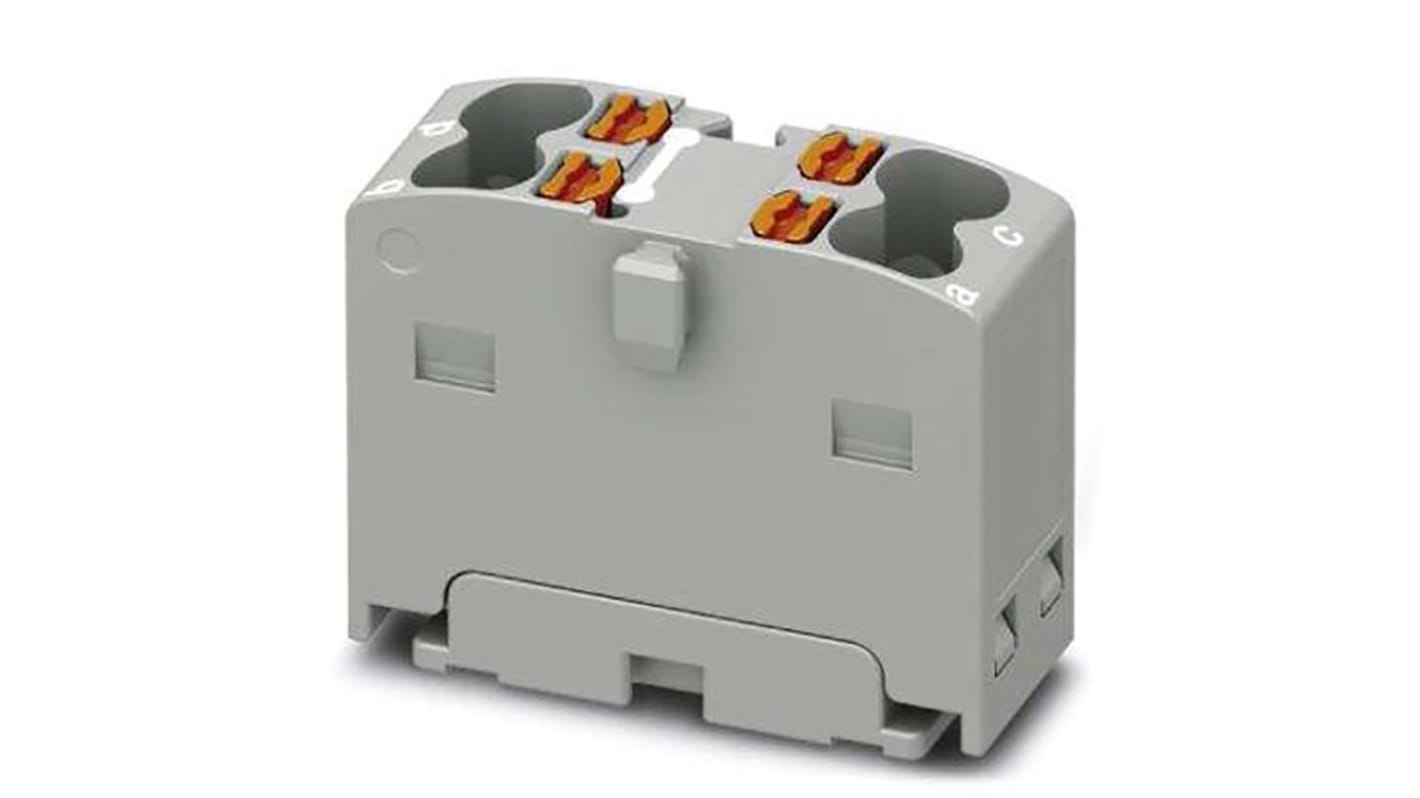 Phoenix Contact Distribution Block, 4 Way, 2.5mm², 17.5A, 450 V, Grey