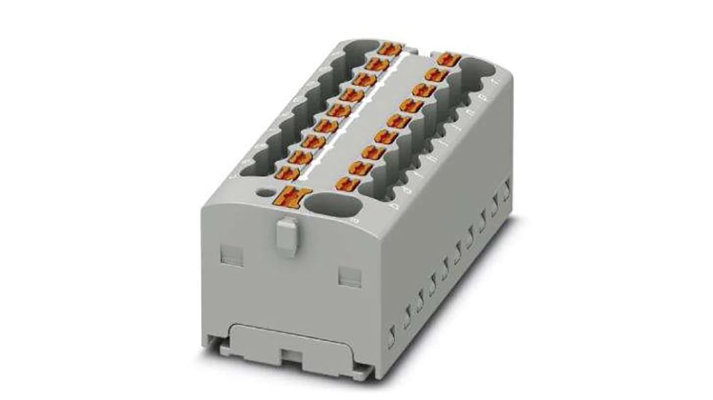 Phoenix Contact Distribution Block, 19 Way, 2.5mm², 17.5A, 450 V, Grey