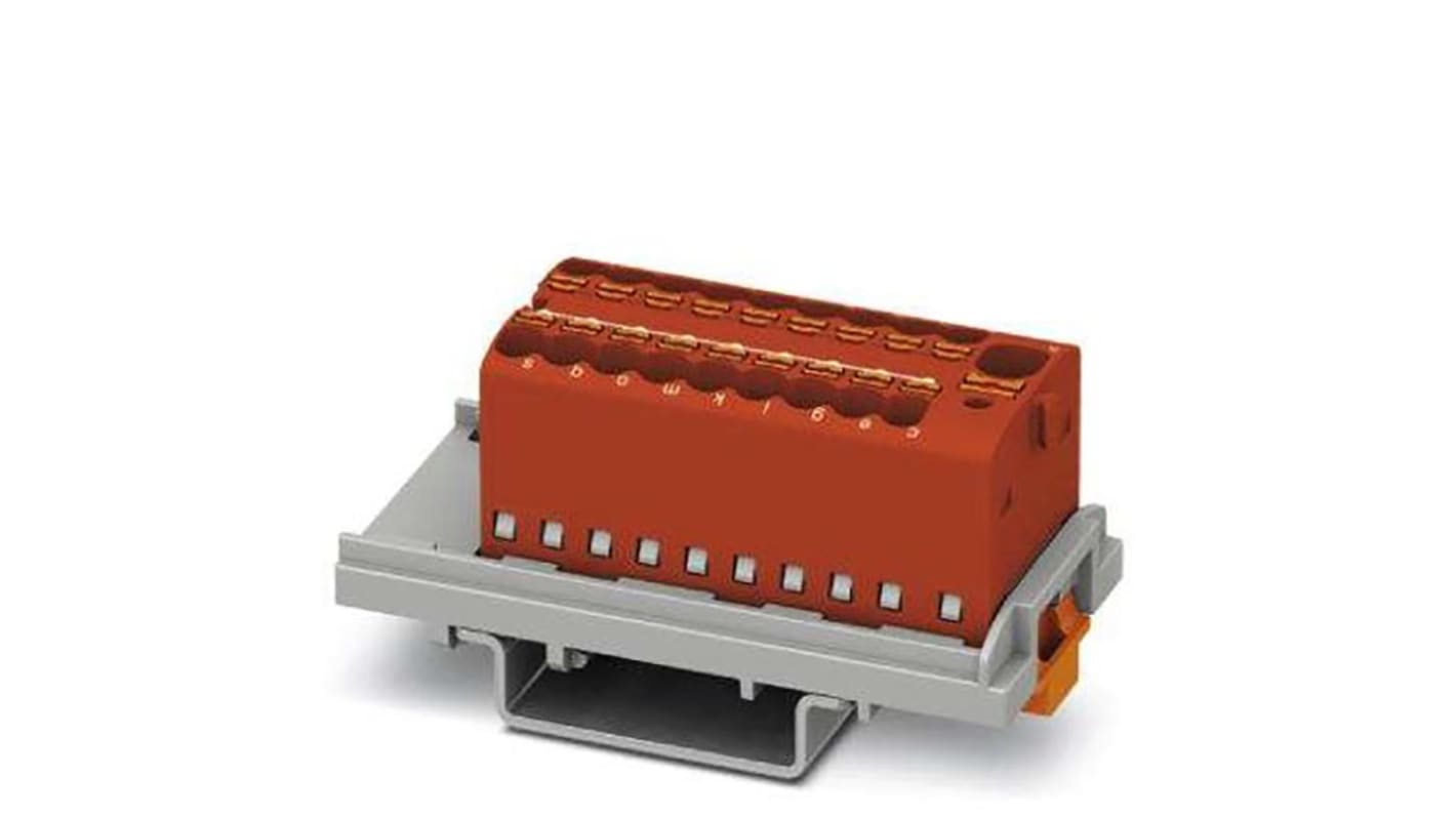 Phoenix Contact Distribution Block, 19 Way, 2.5mm², 17.5A, 500 V, Red