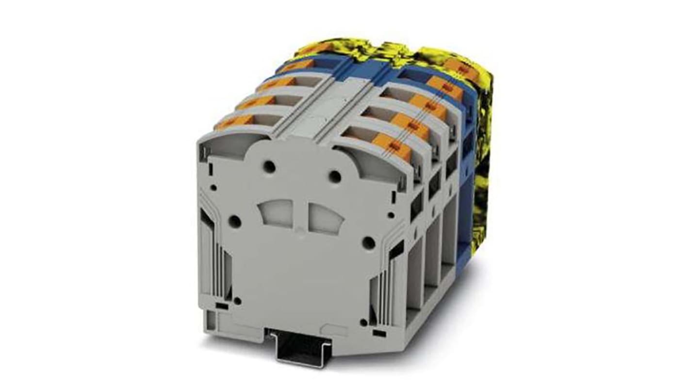 Phoenix Contact PTPOWER 185-3L/N/FE Series Black, Blue, Grey, Yellow Component Terminal Block, 185mm², Push In