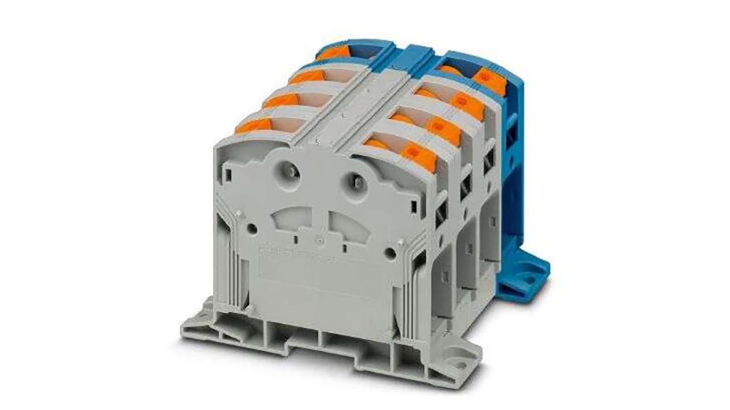 Phoenix Contact PTPOWER 185 Series Blue, Grey Component Terminal Block, 185mm², Push In Termination