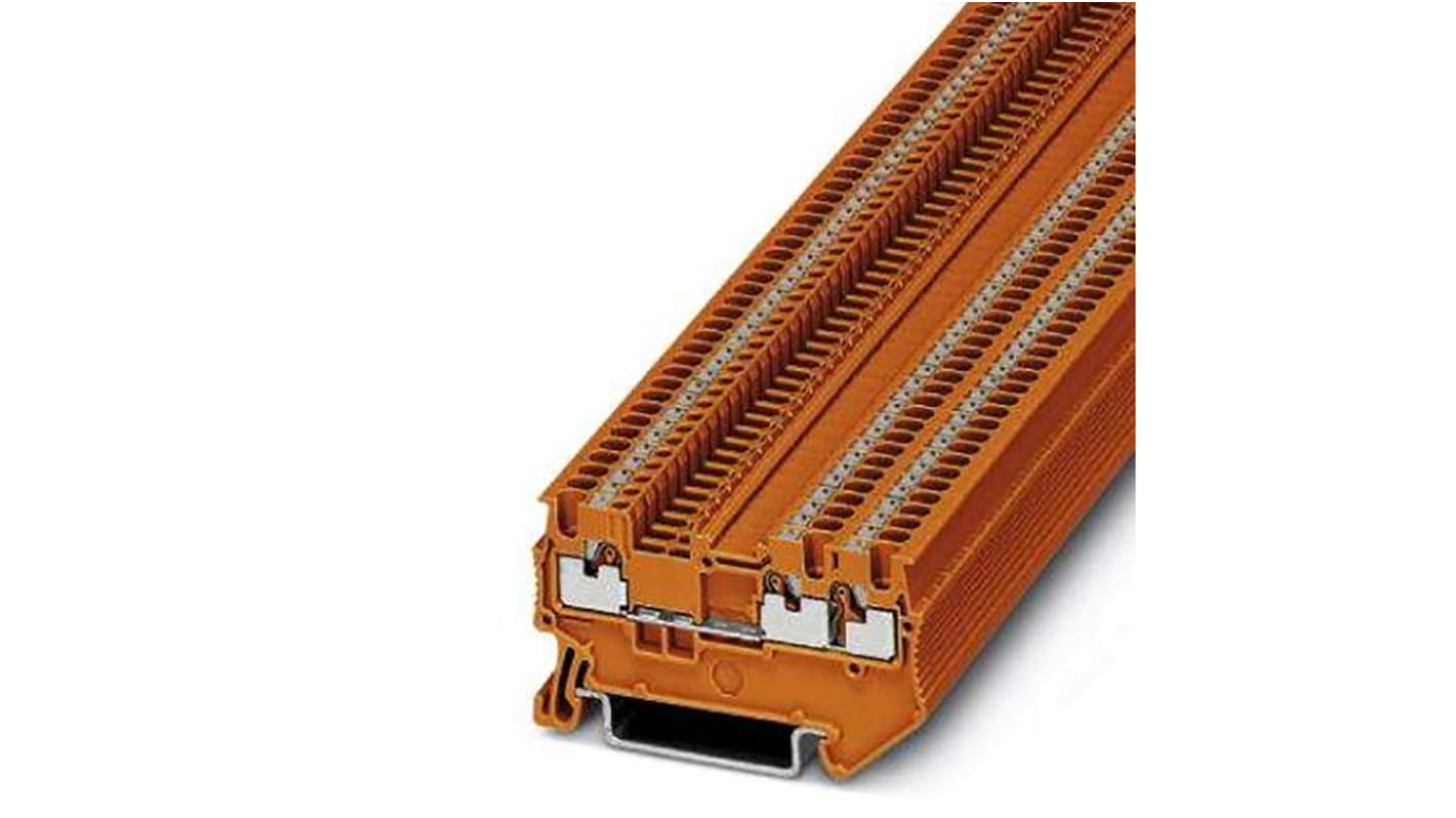 Phoenix Contact PT 1 Series Orange Component Terminal Block, 1.5mm², Push In Termination, ATEX, IECEx