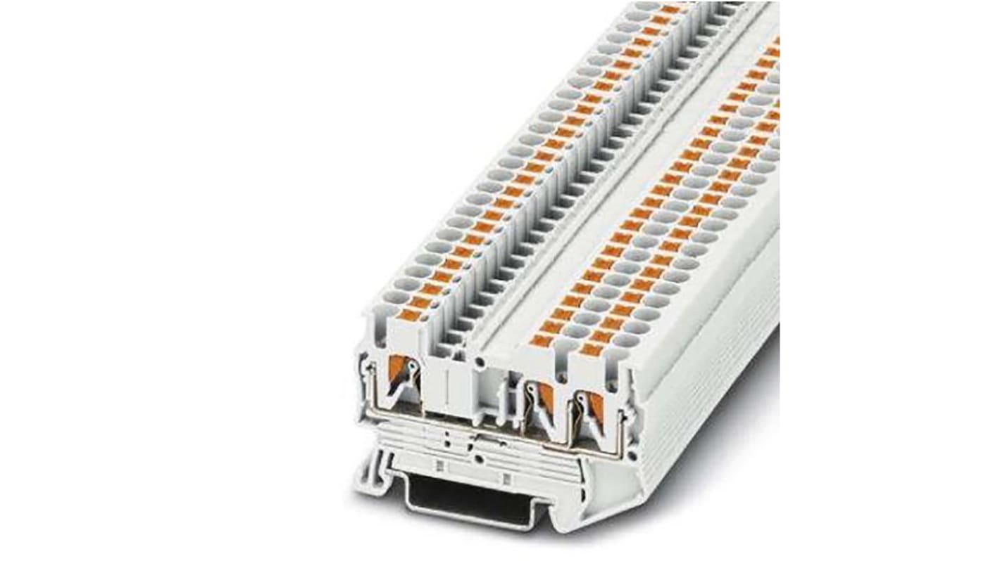 Phoenix Contact PT 2.5-TWIN WH Series White Component Terminal Block, 4mm², Push In Termination, ATEX, IECEx