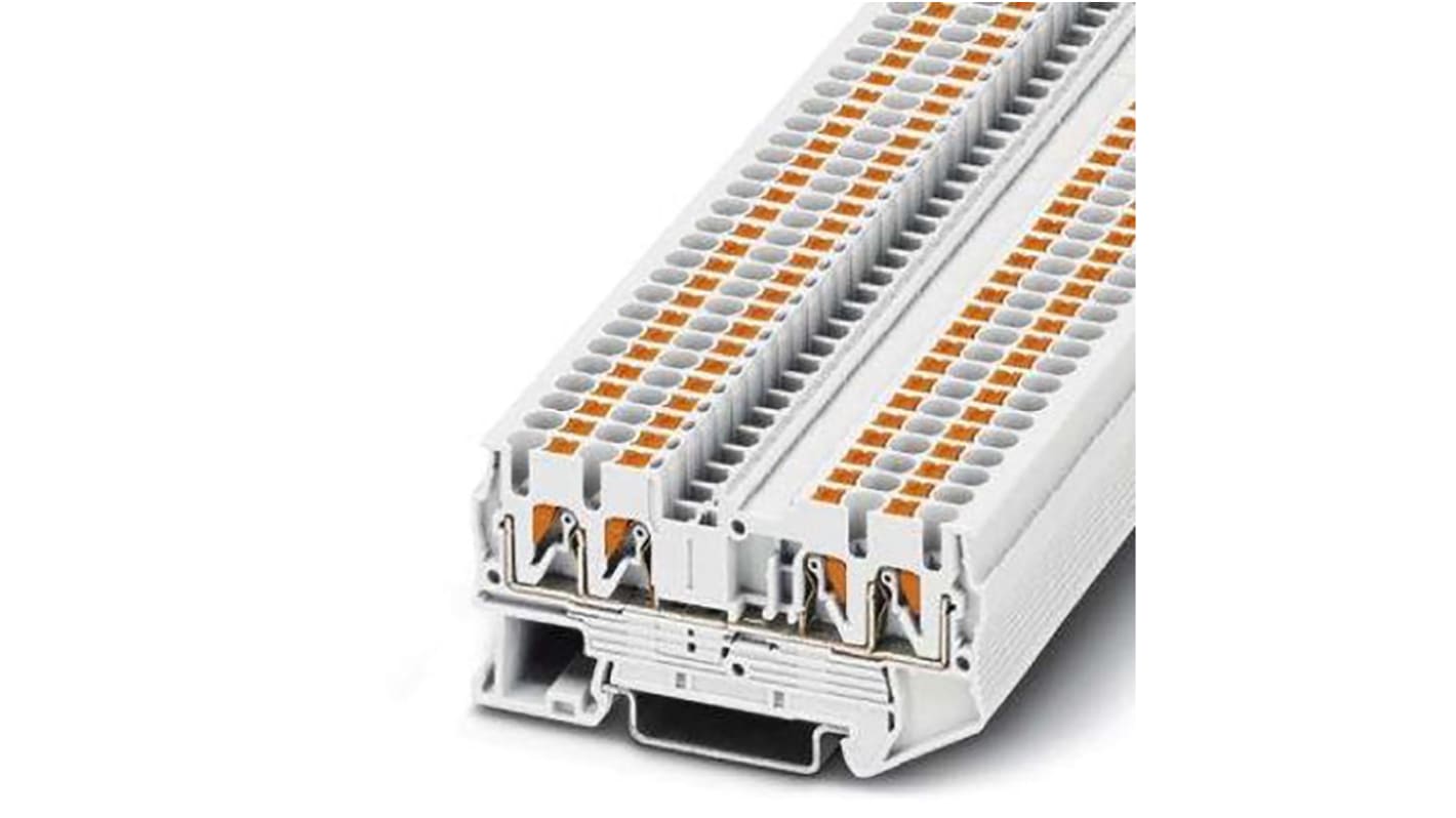 Phoenix Contact PT 2 Series White Component Terminal Block, 4mm², Push In Termination, ATEX, IECEx