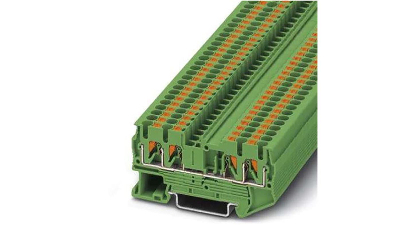 Phoenix Contact PT 2 Series Green Component Terminal Block, 4mm², Push In Termination, ATEX, IECEx