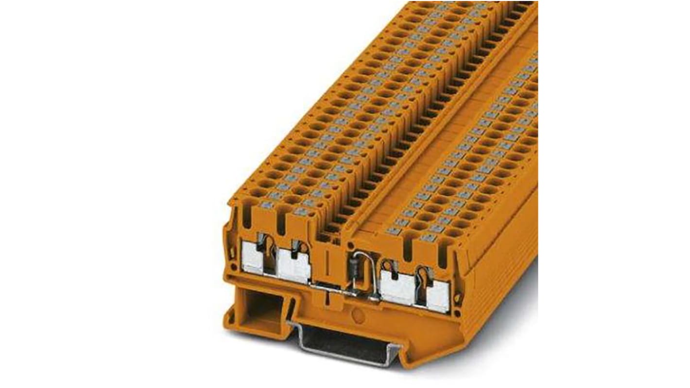 3210271 Phoenix Contact PT Series PT 2,5QUATTRODIO/LR OG Feed Through Terminal Block, 4Way