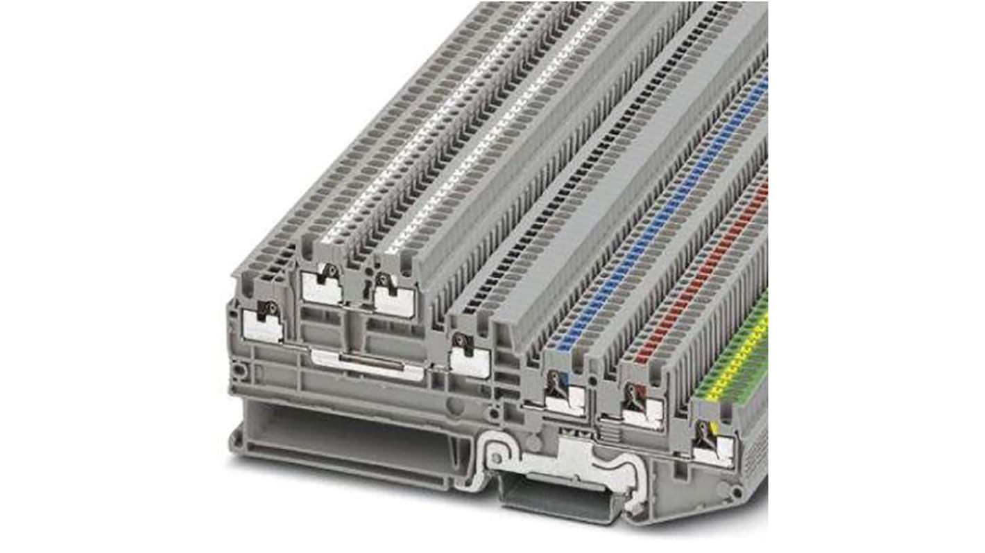 Phoenix Contact PTIO 1 Series Grey Component Terminal Block, 1.5mm², Push In Termination