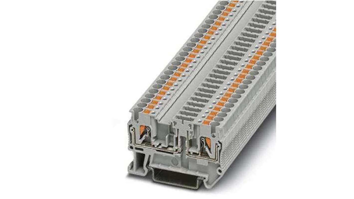 Phoenix Contact PTC Series PTC 2,5-TG Feed Through Terminal Block, 2-Way, 20A, 26 → 12 Wire, Push In Termination